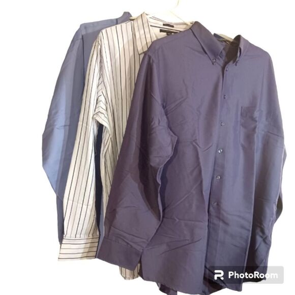 Lot of 3 Vintage Long Sleeve Shirts Bill Blass Banana Republic Geoffrey … - Picture 1 of 6
